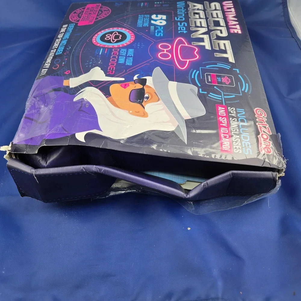 GirlZone Ultimate Secret Agent Writing Set 59 Pieces NIB‎ Damaged Box
